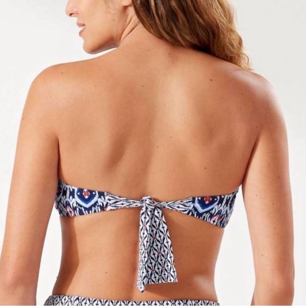 New! Tommy Bahama Island Cays Ikat Bikini Bandeau Top & Reversible String Bottom - Picture 8 of 12